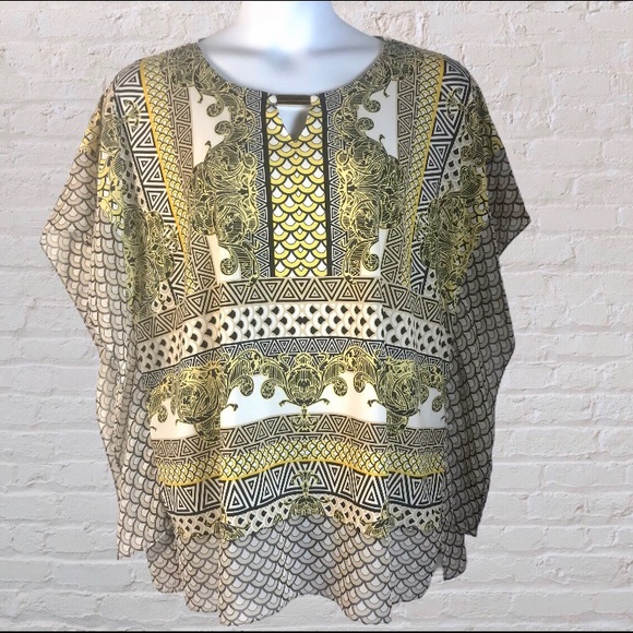 JM Collection Tops - 🍁 JM Collection Yellow Gold Batwing Caftan Top